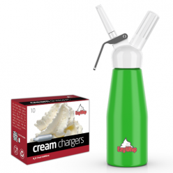 Ezywhip Cream Whipper 0.5L Green and 10 Pack x 6 (60 Bulbs)